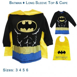 Batman - Long Sleeve Top & Cape