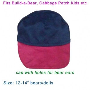 Bear/Doll Wear - Red & Blue Hat with Chin Elastic