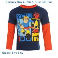 Fireman Sam - Red & Blue Long Sleeved Top