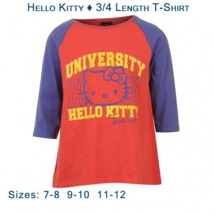 Hello Kitty - 3/4 Length Sleeve T-Shirt