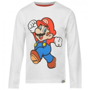 Mario - White Long Sleeve Top