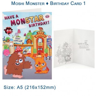 Moshi Monsters - Birthday Card - Design 1