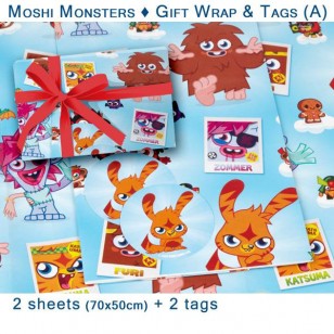 Moshi Monsters - Gift Wrap & Tags (A)