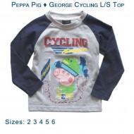 Peppa Pig - George Cycling Long Sleeve Top - Grey/Navy
