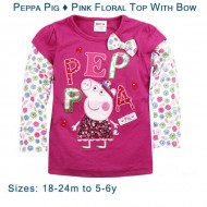 Peppa Pig - Pink Floral Top with Bow