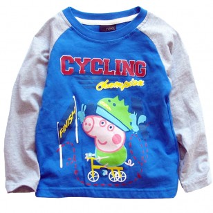 Peppa Pig - George Cycling Long Sleeve Top - Blue/Grey
